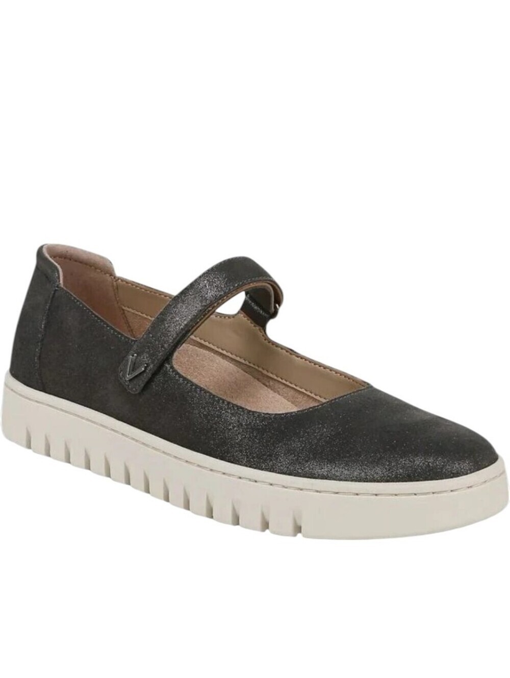 Vionic Uptown Mary Jane Shoe Charcoal Shimmer Leather Women's 10